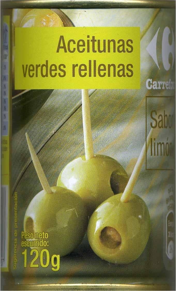 Carrefour Aceitunas verdes rellenas de pasta de limón "Carrefour" packshot
