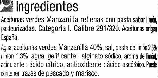 Carrefour Aceitunas verdes rellenas de pasta de limón "Carrefour" packshot