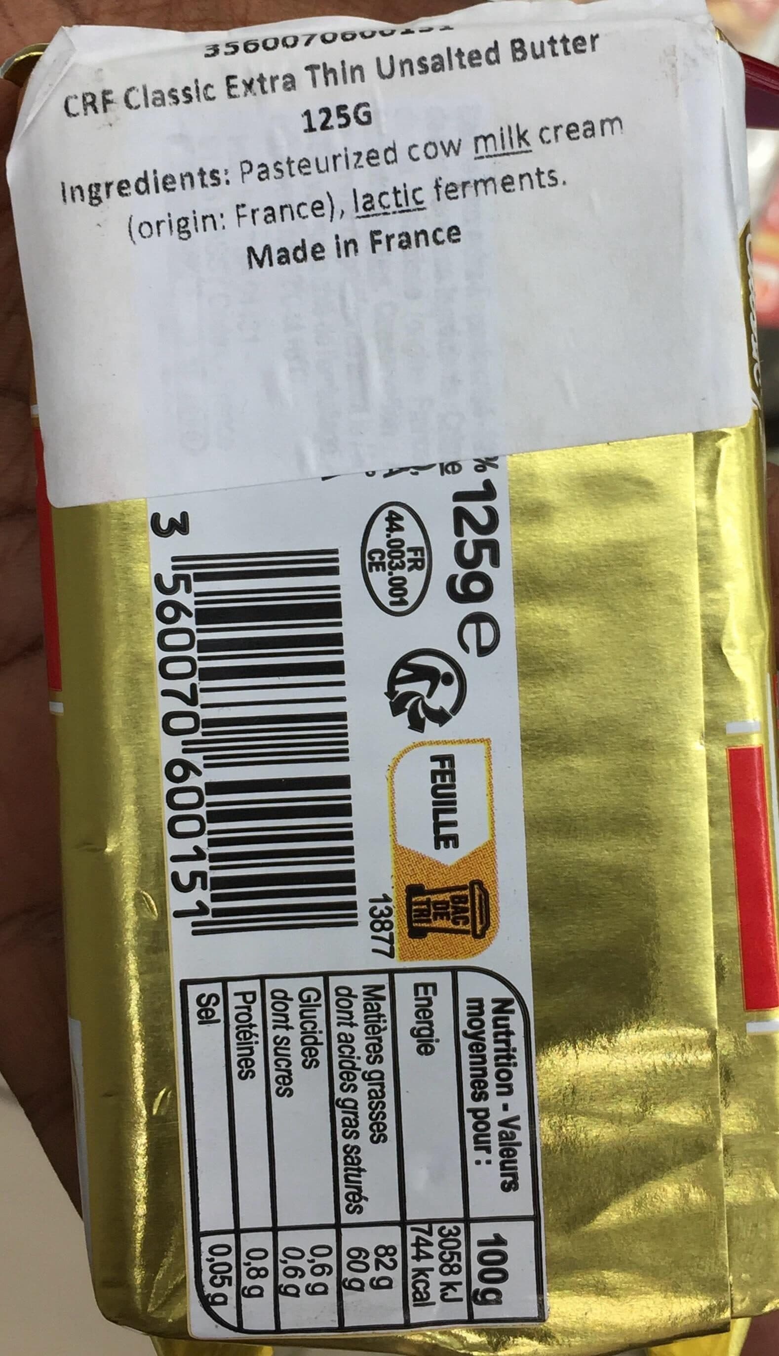 Carrefour Beurre EXTRA FIN Doux packshot