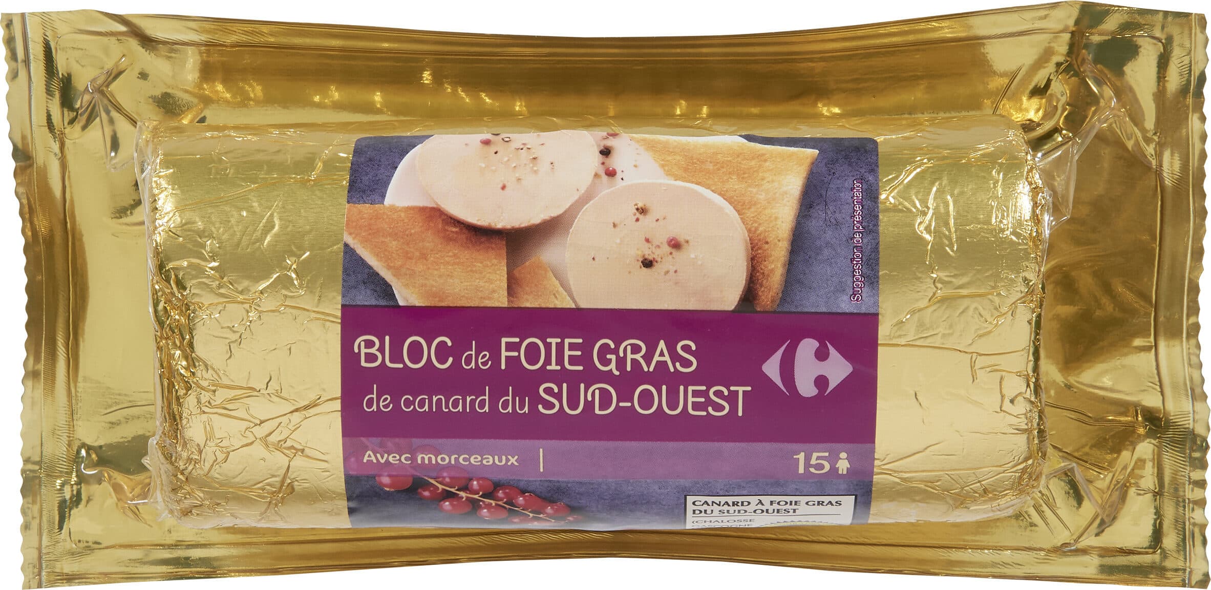 Carrefour Bloc de foie gras de canard du SUD-OUEST packshot