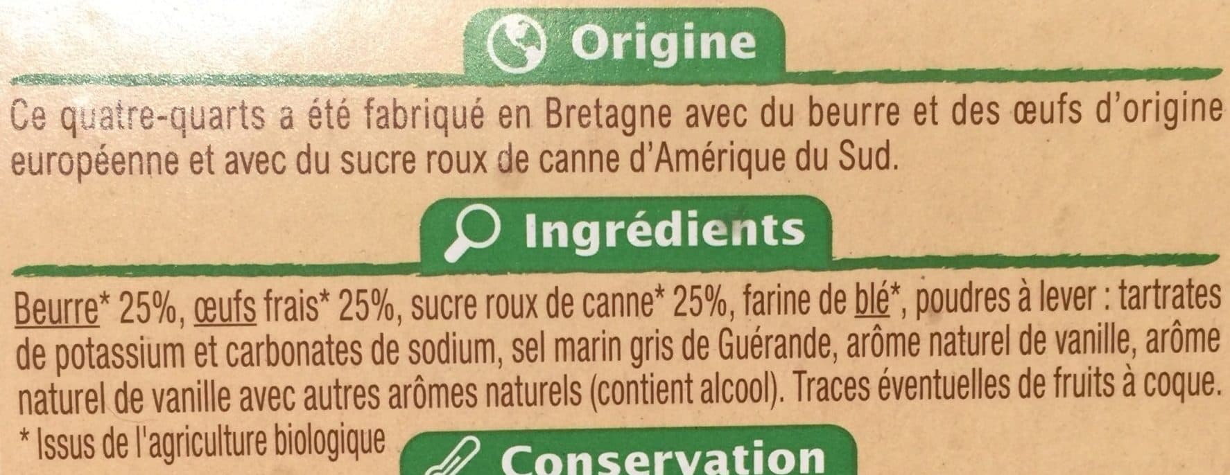 Carrefour BIO Quatre quarts pur beurre packshot
