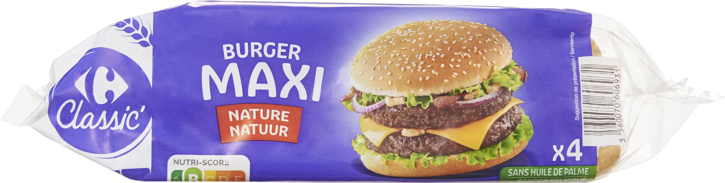 Carrefour Burger maxi nature packshot