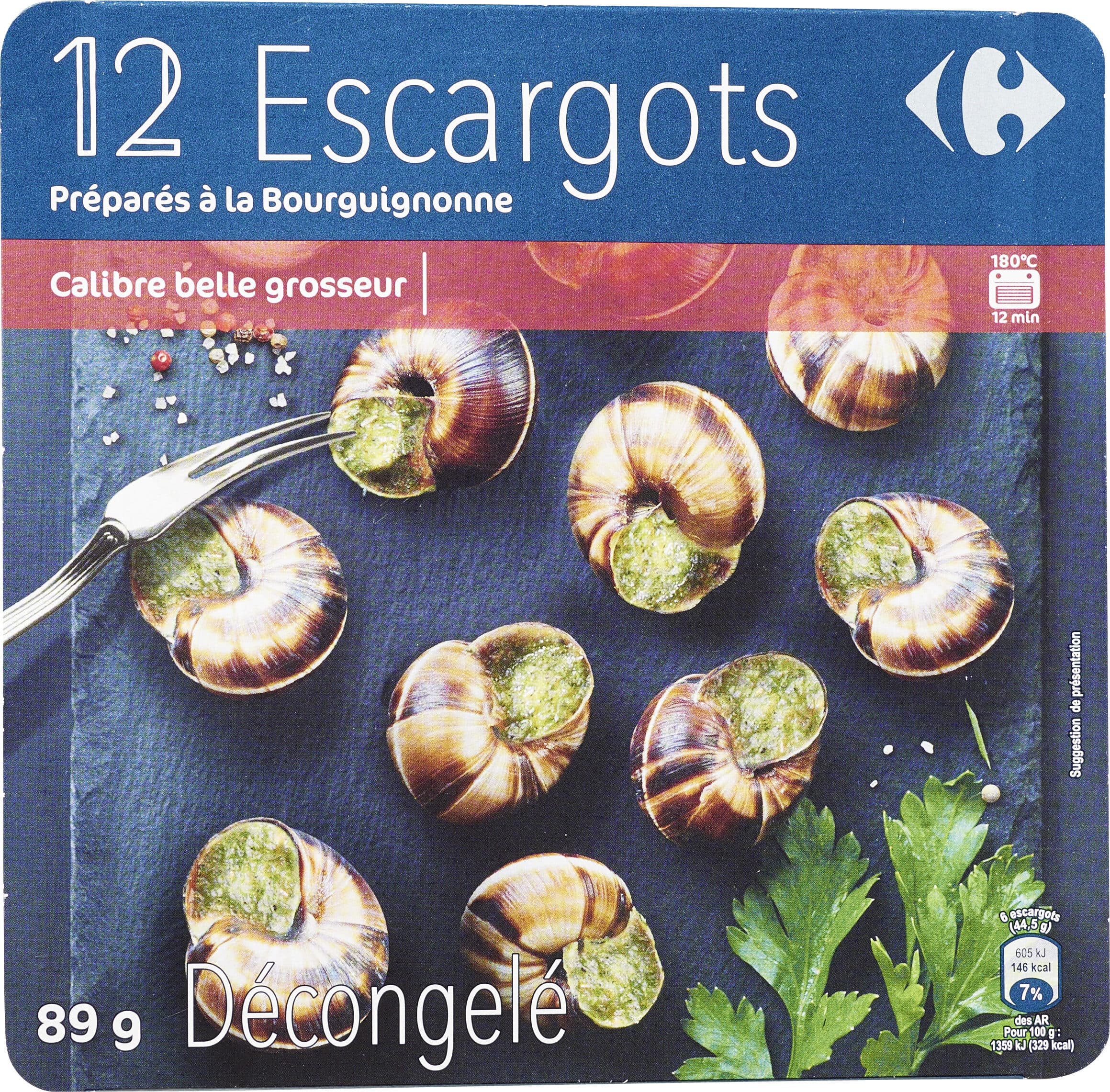 Carrefour 12 Escargots Recette à la Bourguignonne packshot