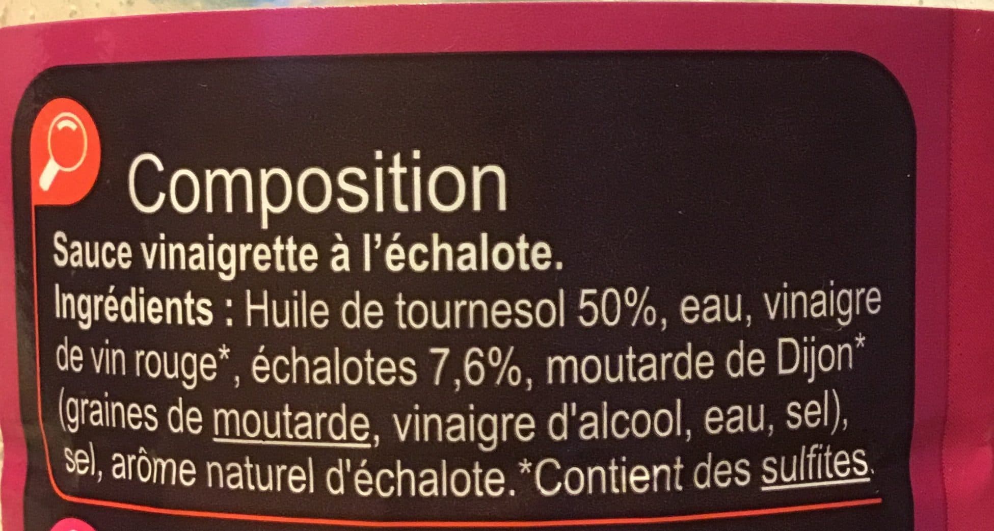 Carrefour Sauce vinaigrette à l’échalote packshot
