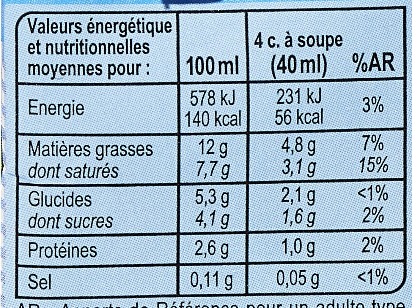 Carrefour Creme legere fluide packshot