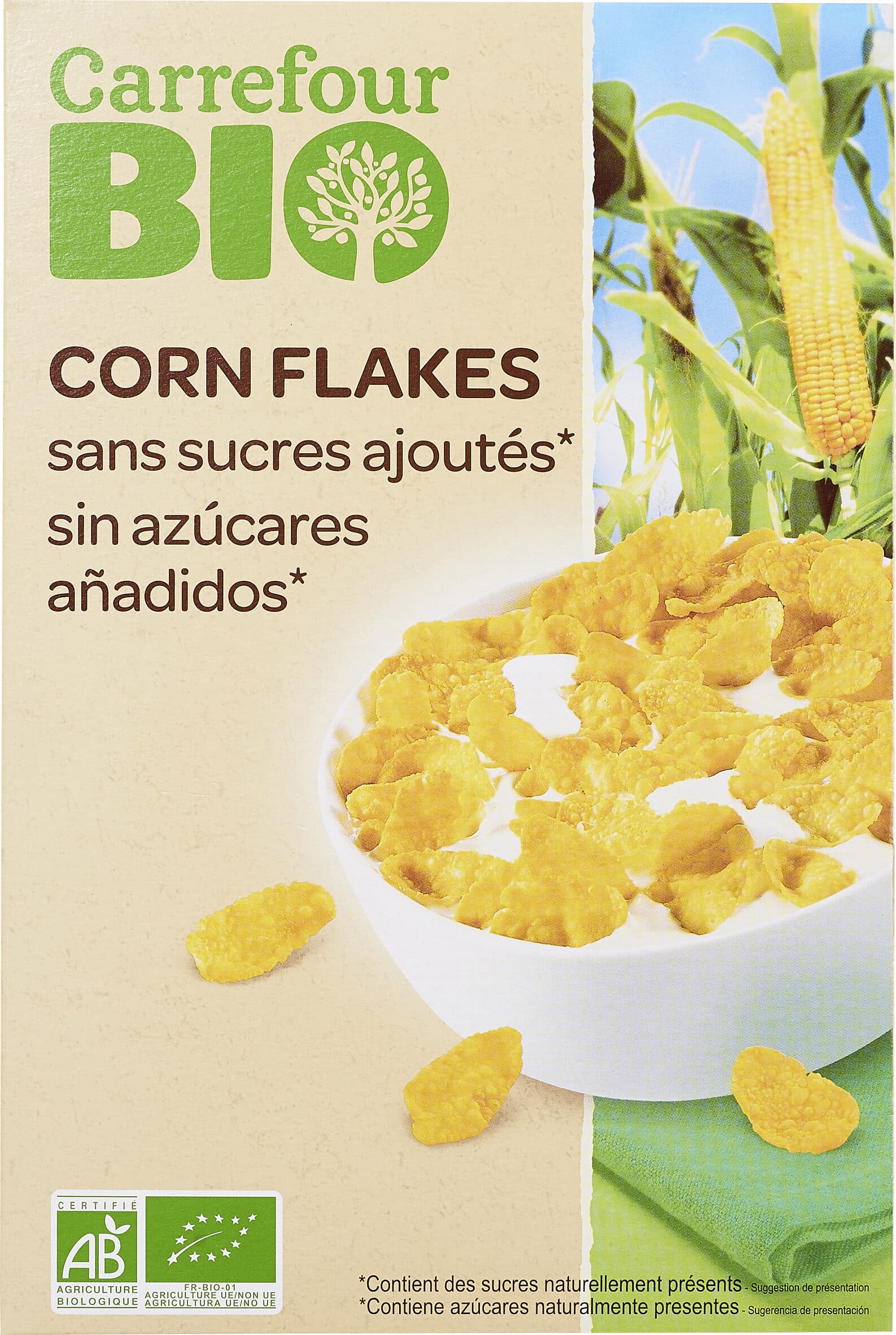 Carrefour BIO Cereales corn flakes packshot