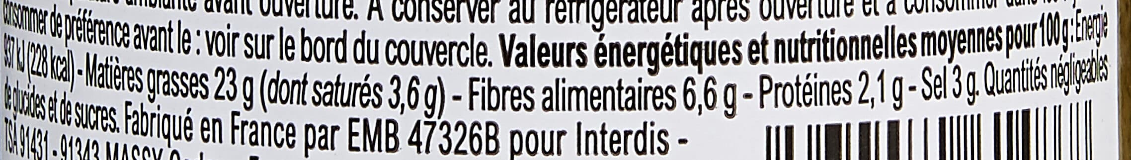 Carrefour Tapenade verte packshot