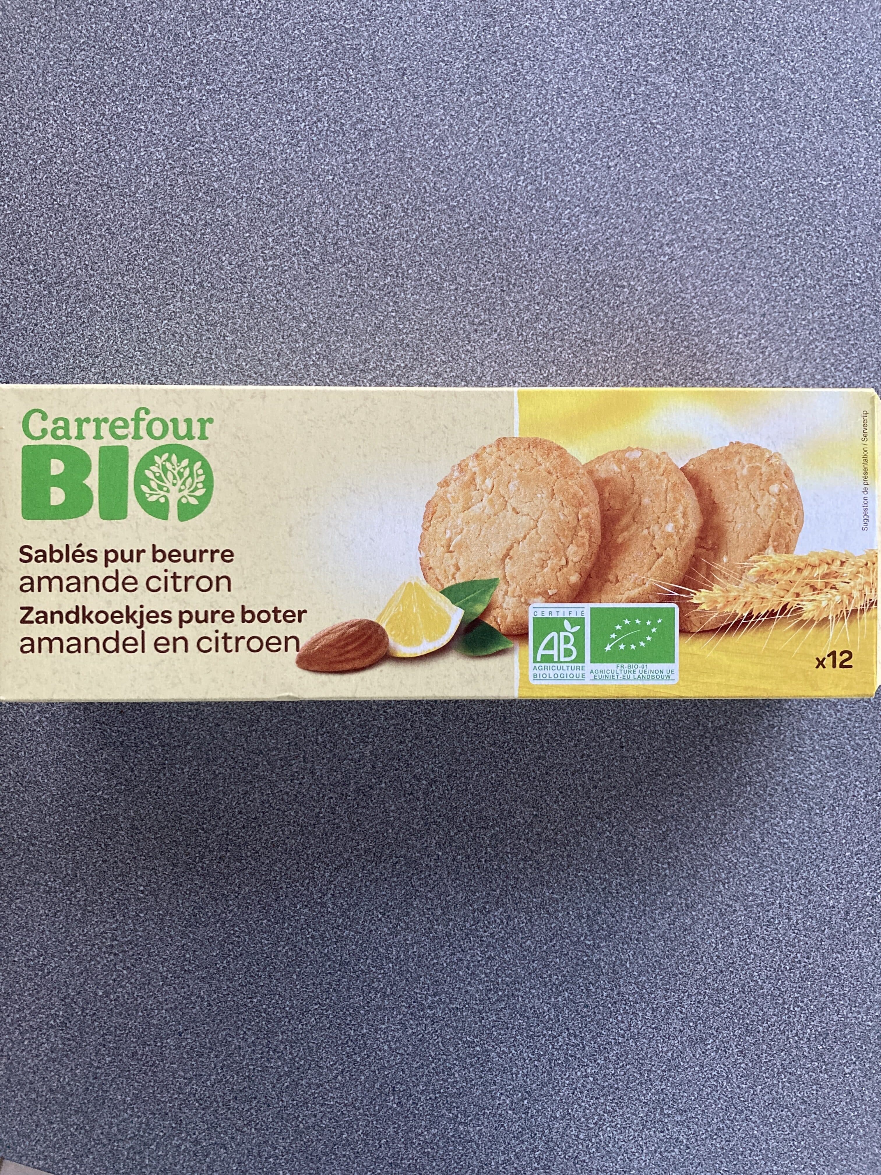 Carrefour BIO Sablés au beurre, amandes et citron packshot