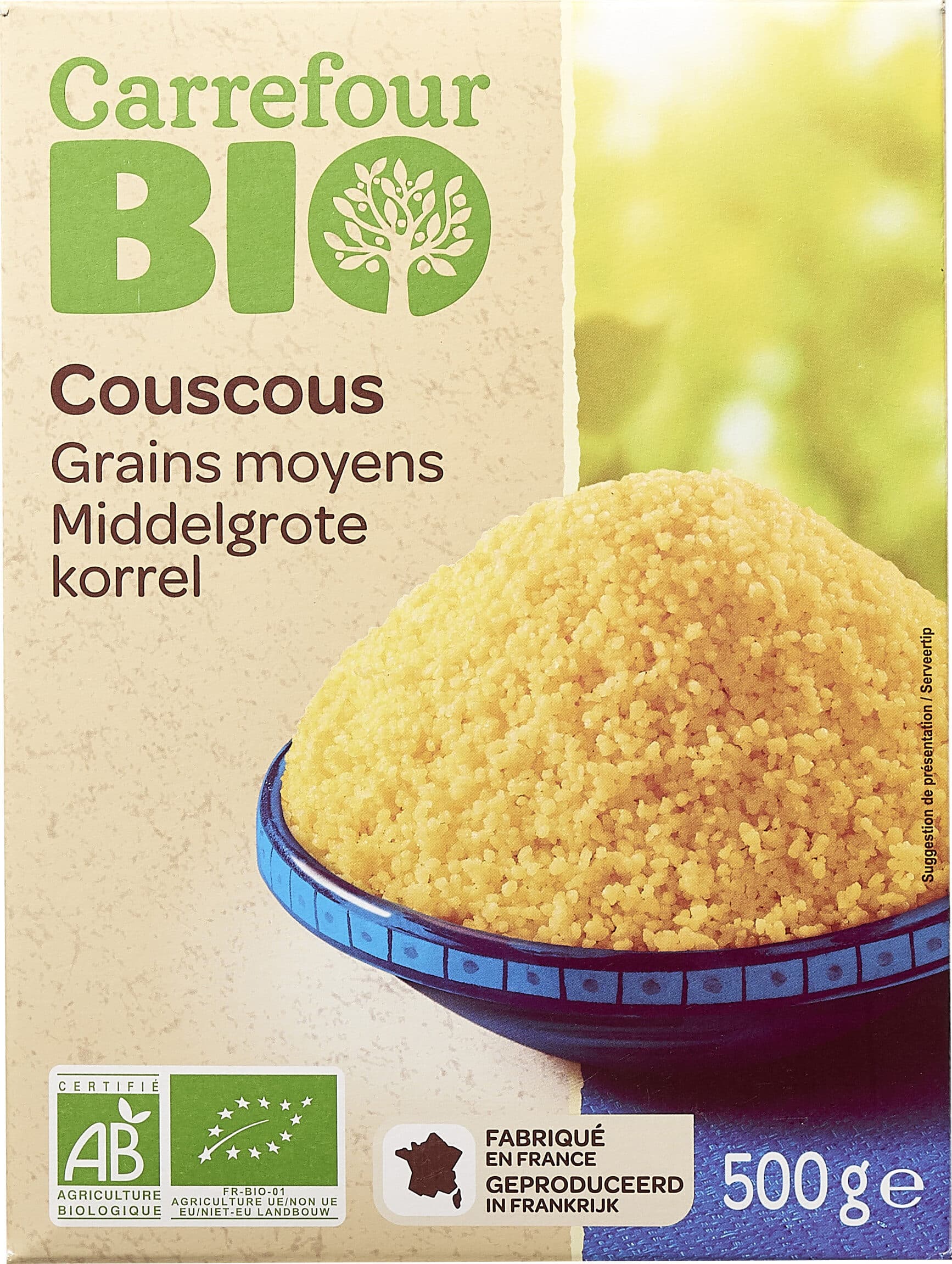 Carrefour BIO Couscous Grains moyens packshot