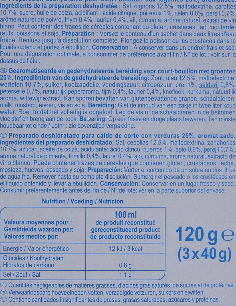 Carrefour Court-bouillon Pour poissons et crustacés packshot