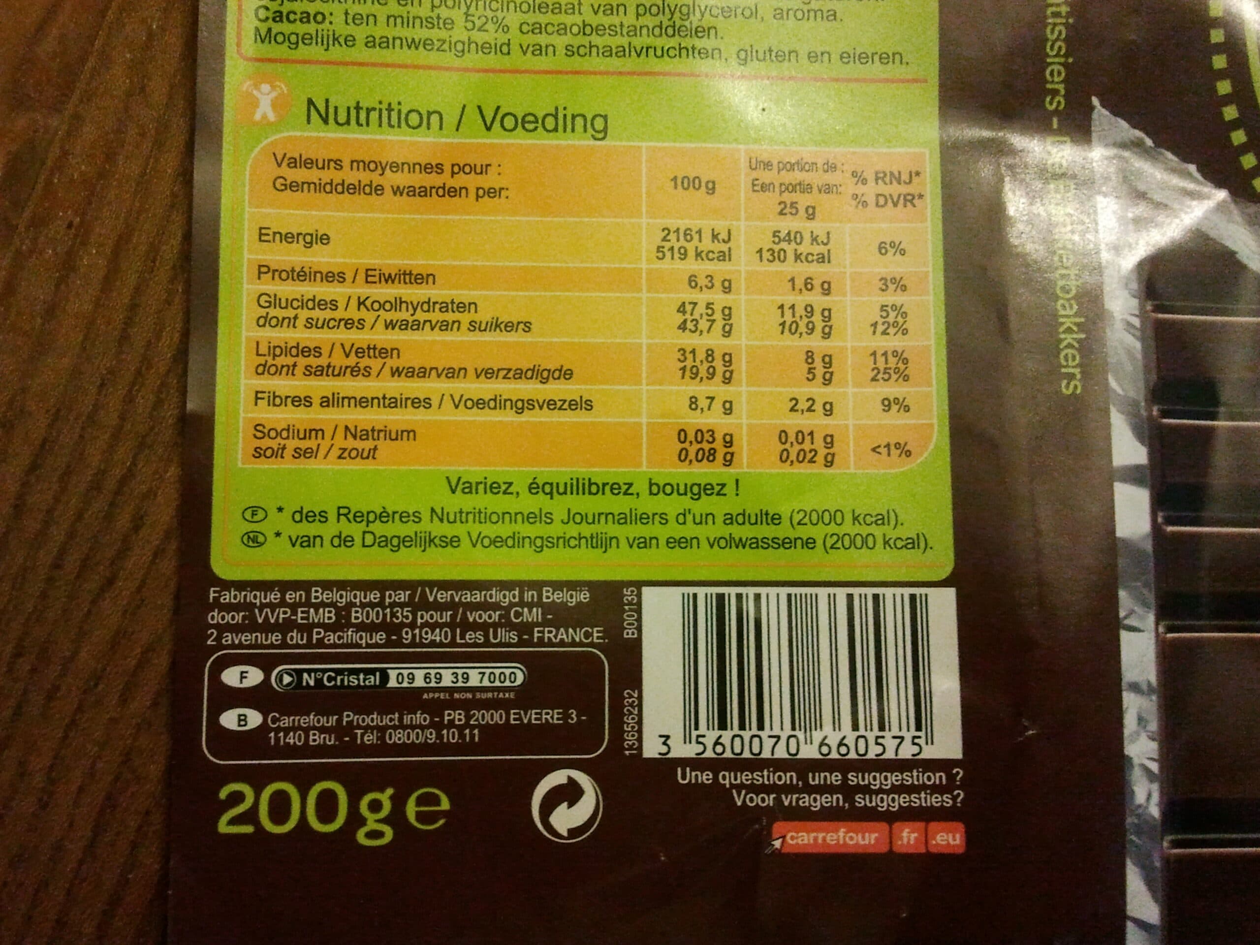 Carrefour Dessert noir packshot