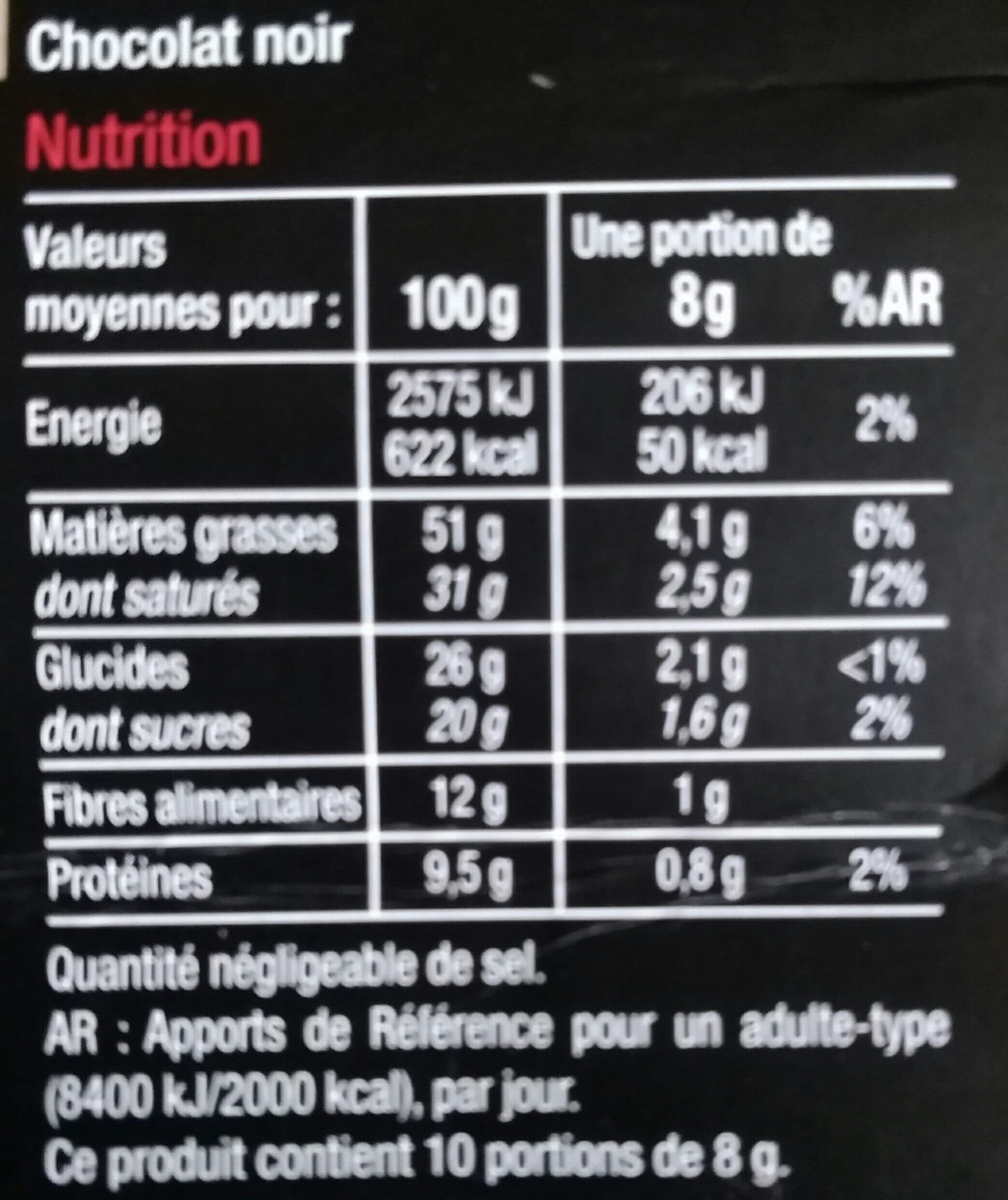Carrefour 80% cacao noir packshot