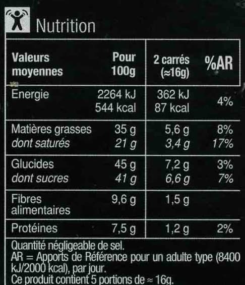 Carrefour 60% cacao noir equateur packshot