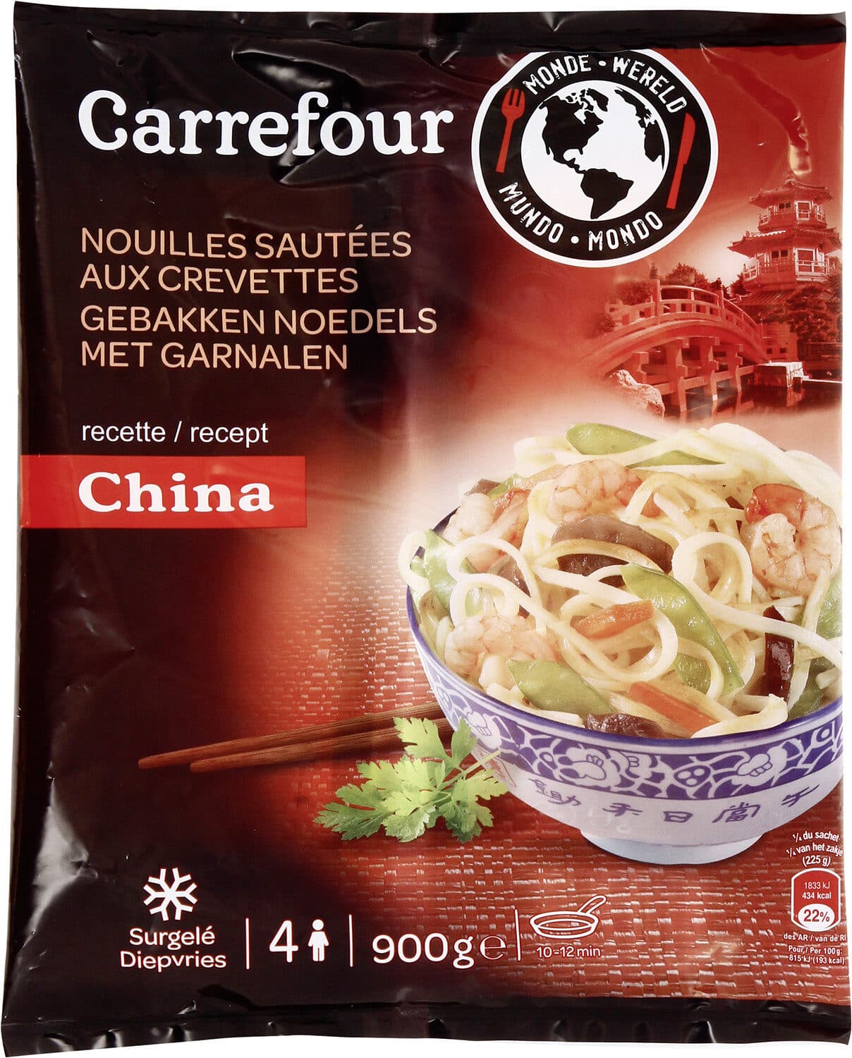Carrefour Sensation Nouilles Sautées aux Crevettes packshot