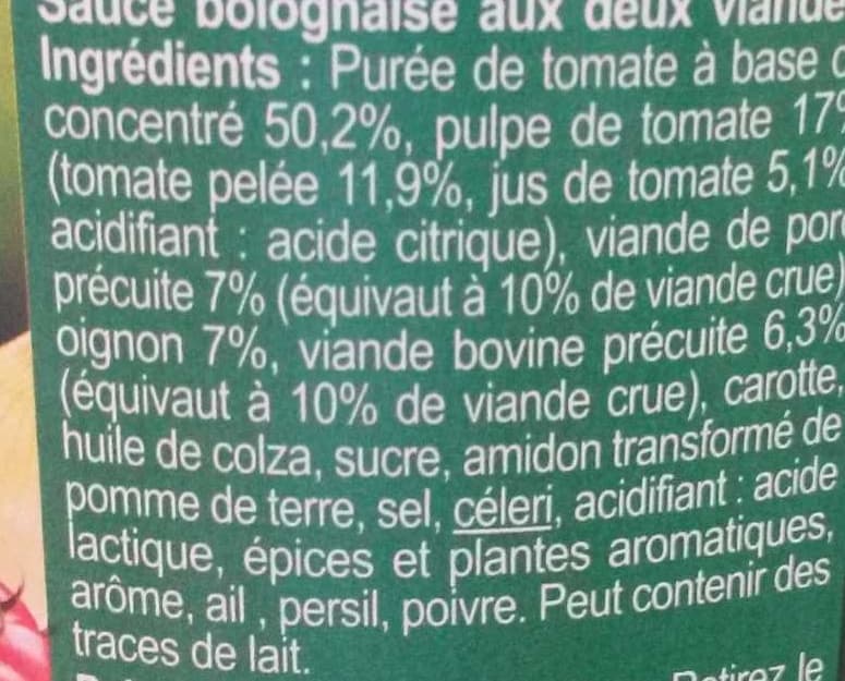 Carrefour Bolognaise packshot