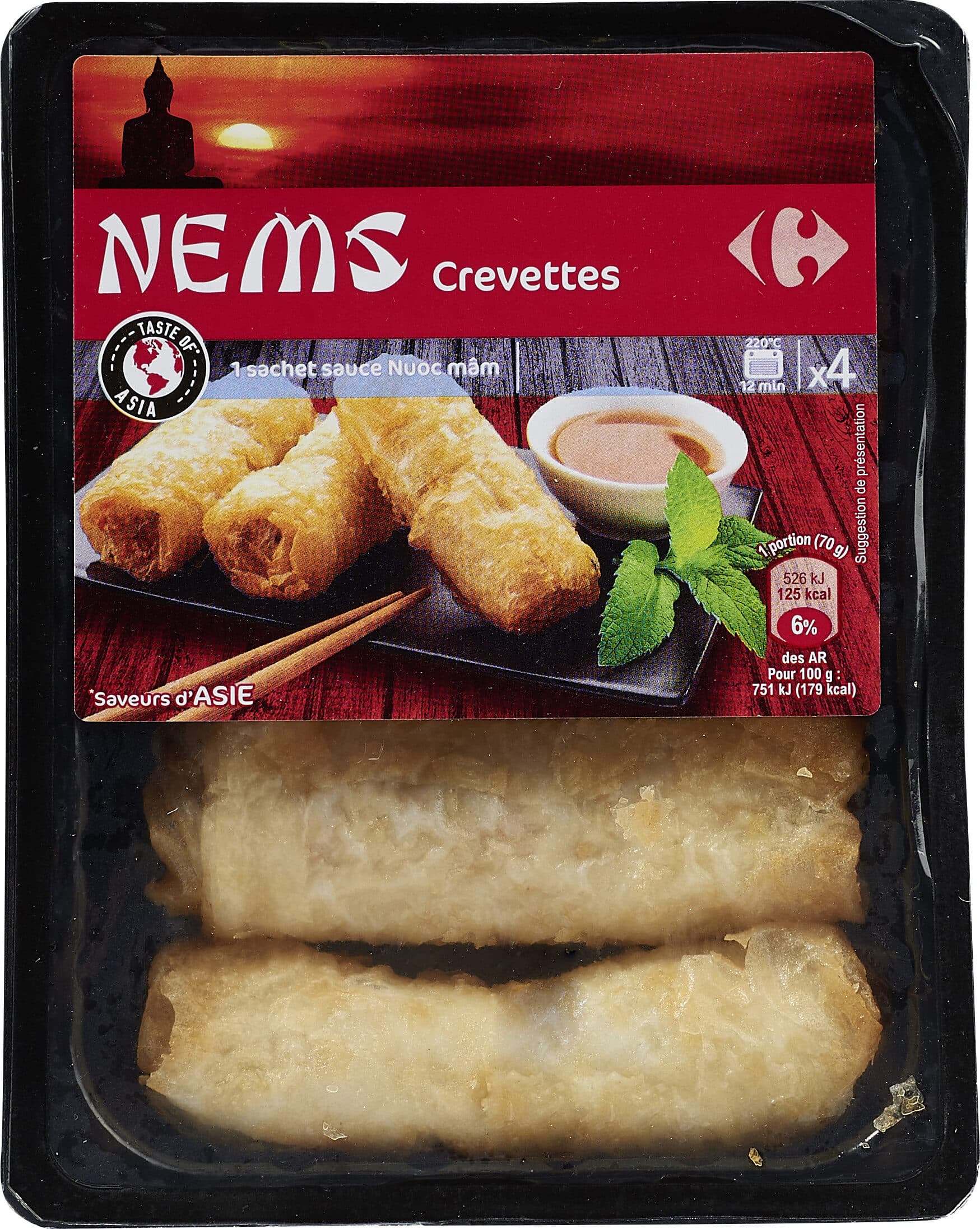Carrefour Nems crevettes packshot
