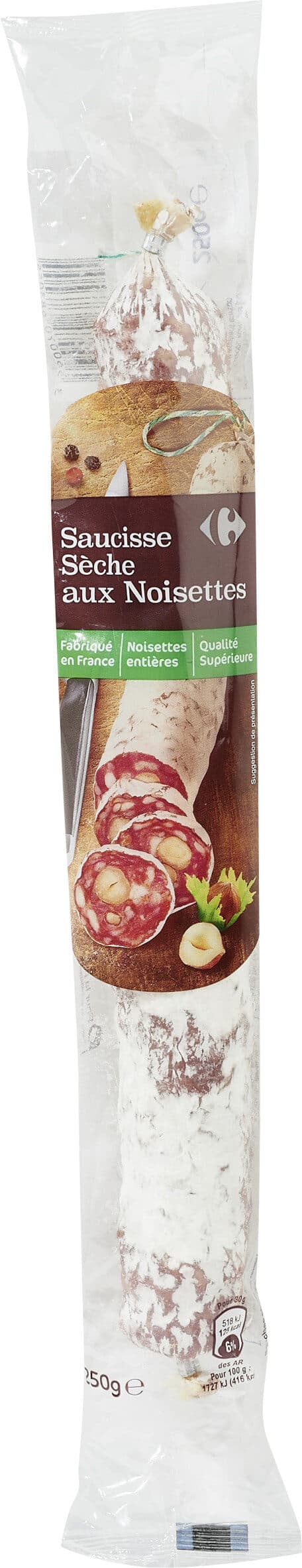 Carrefour Saucisse sèche aux Noisettes packshot
