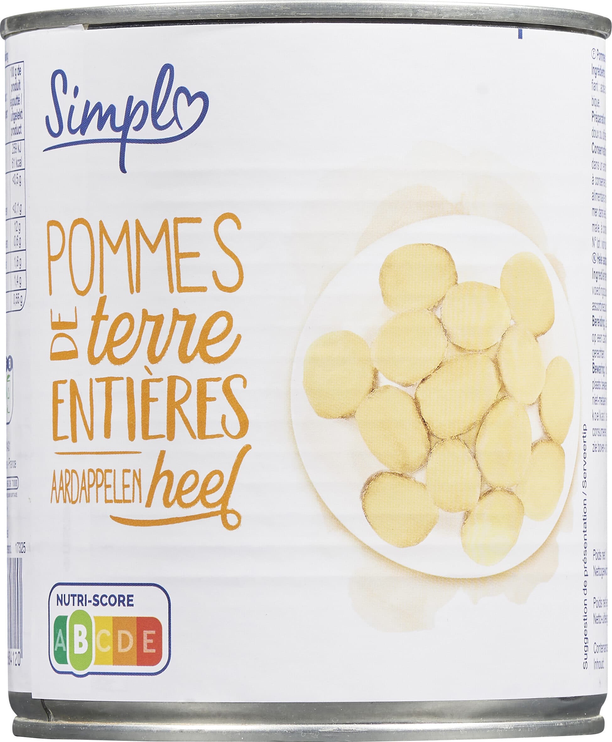 Simpl Pommes de terre entières packshot