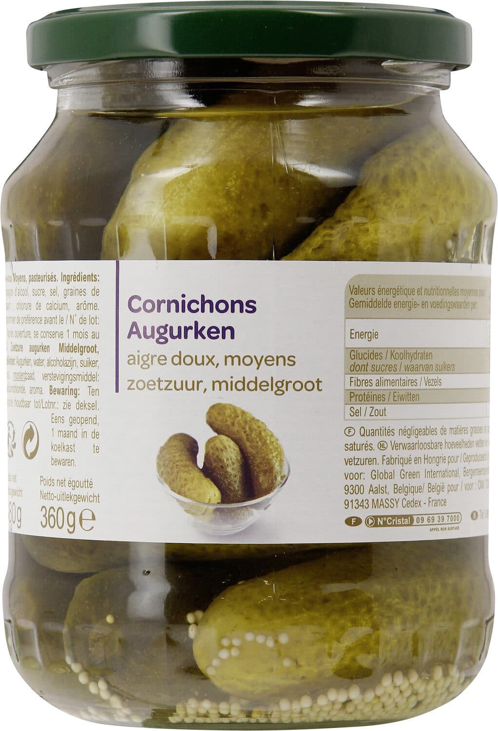 Carrefour Cornichon aigre doux packshot