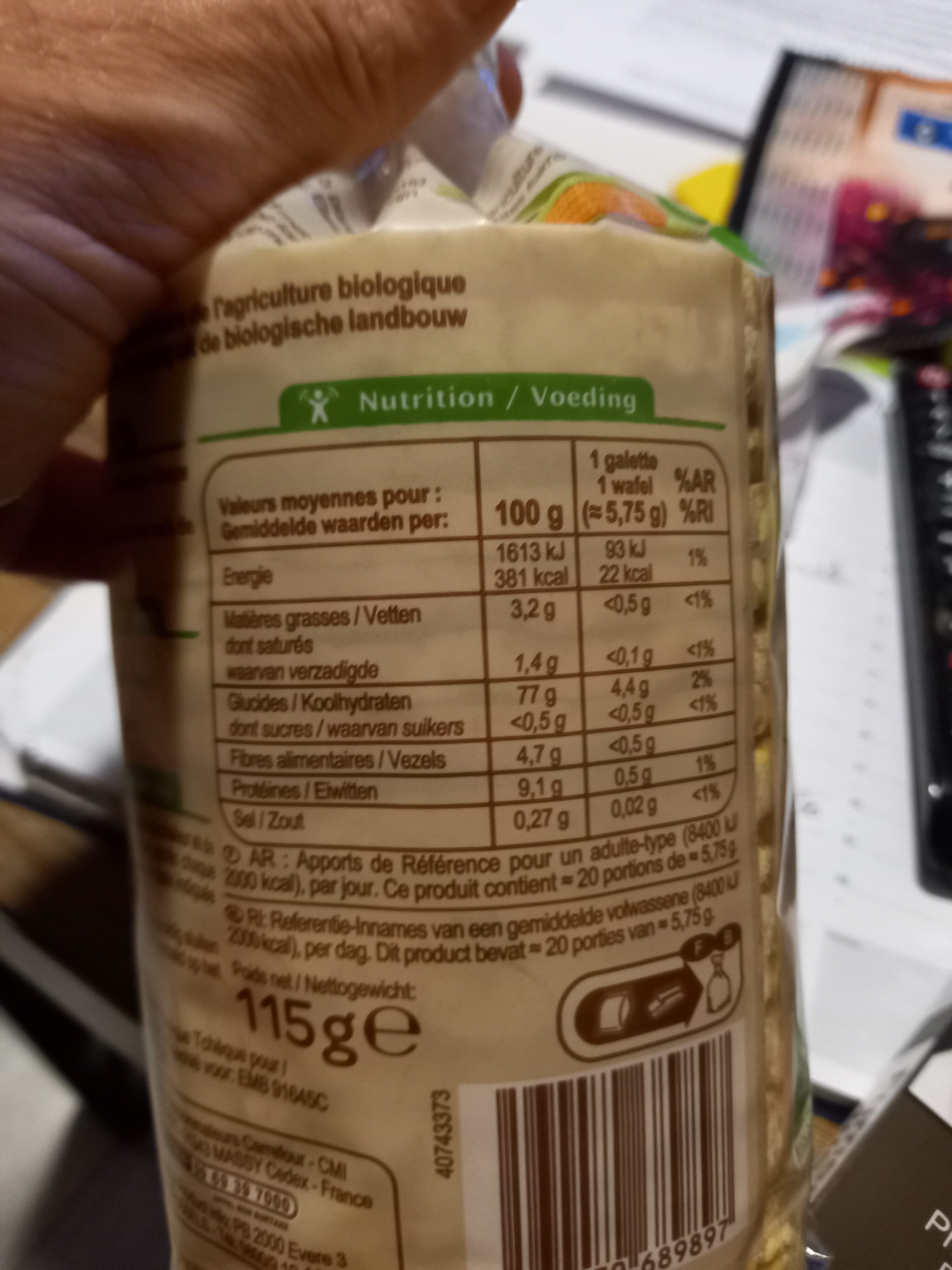 carrefour bio galettes de maïs packshot