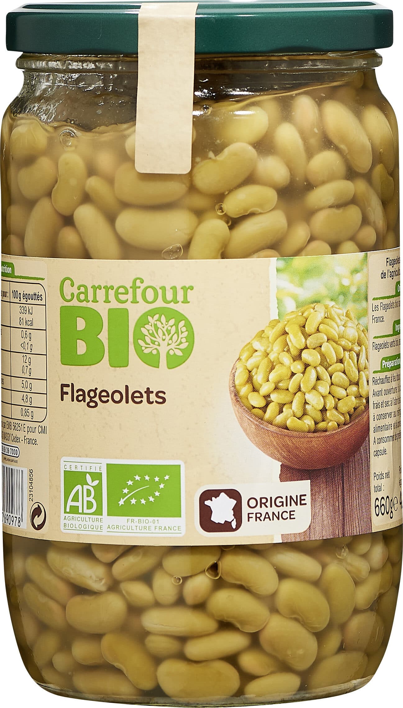 Carrefour BIO Flageolets verts packshot