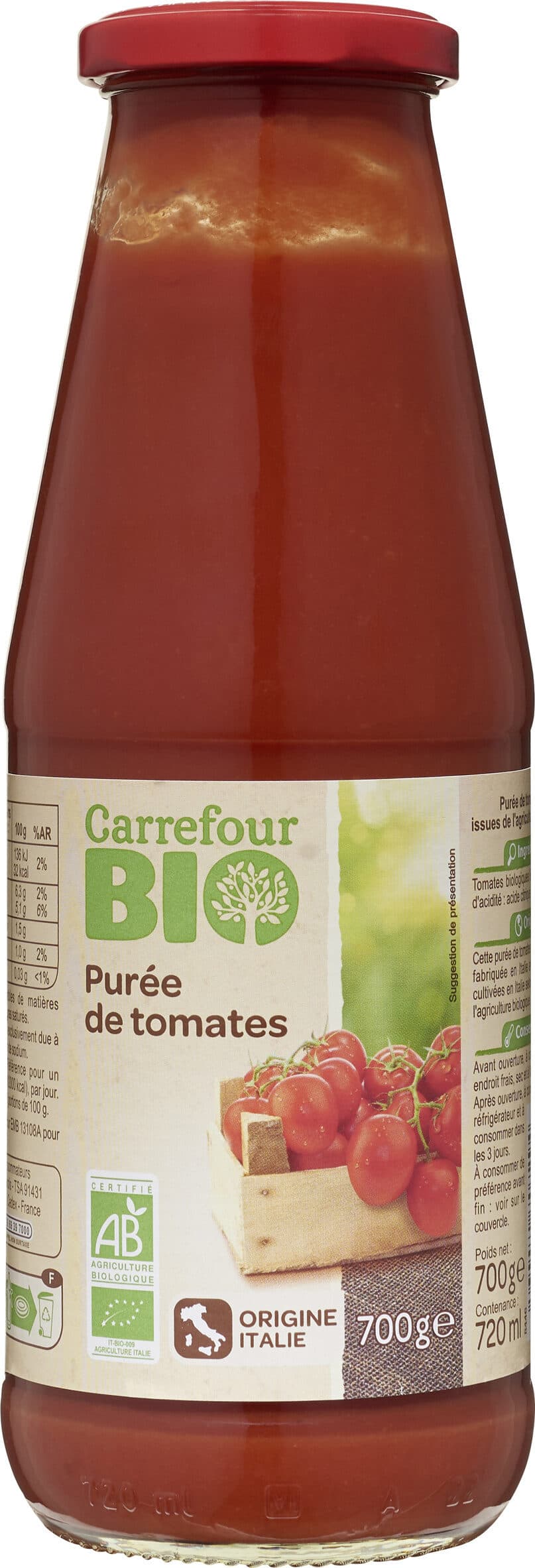 Carrefour BIO Purée de tomates packshot