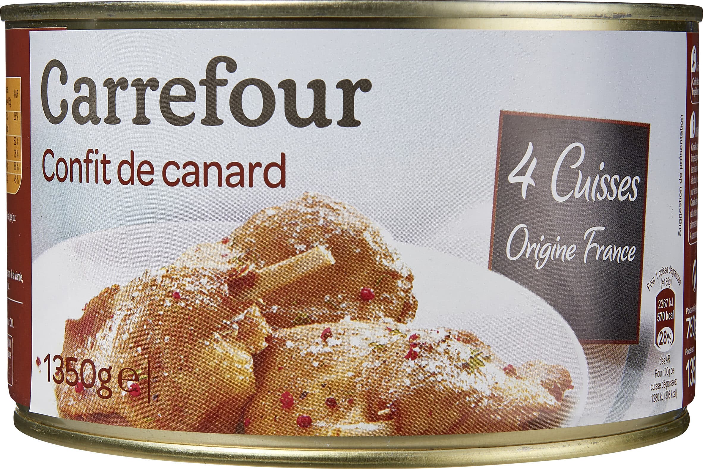 Carrefour Confit de canard 4 cuisses packshot