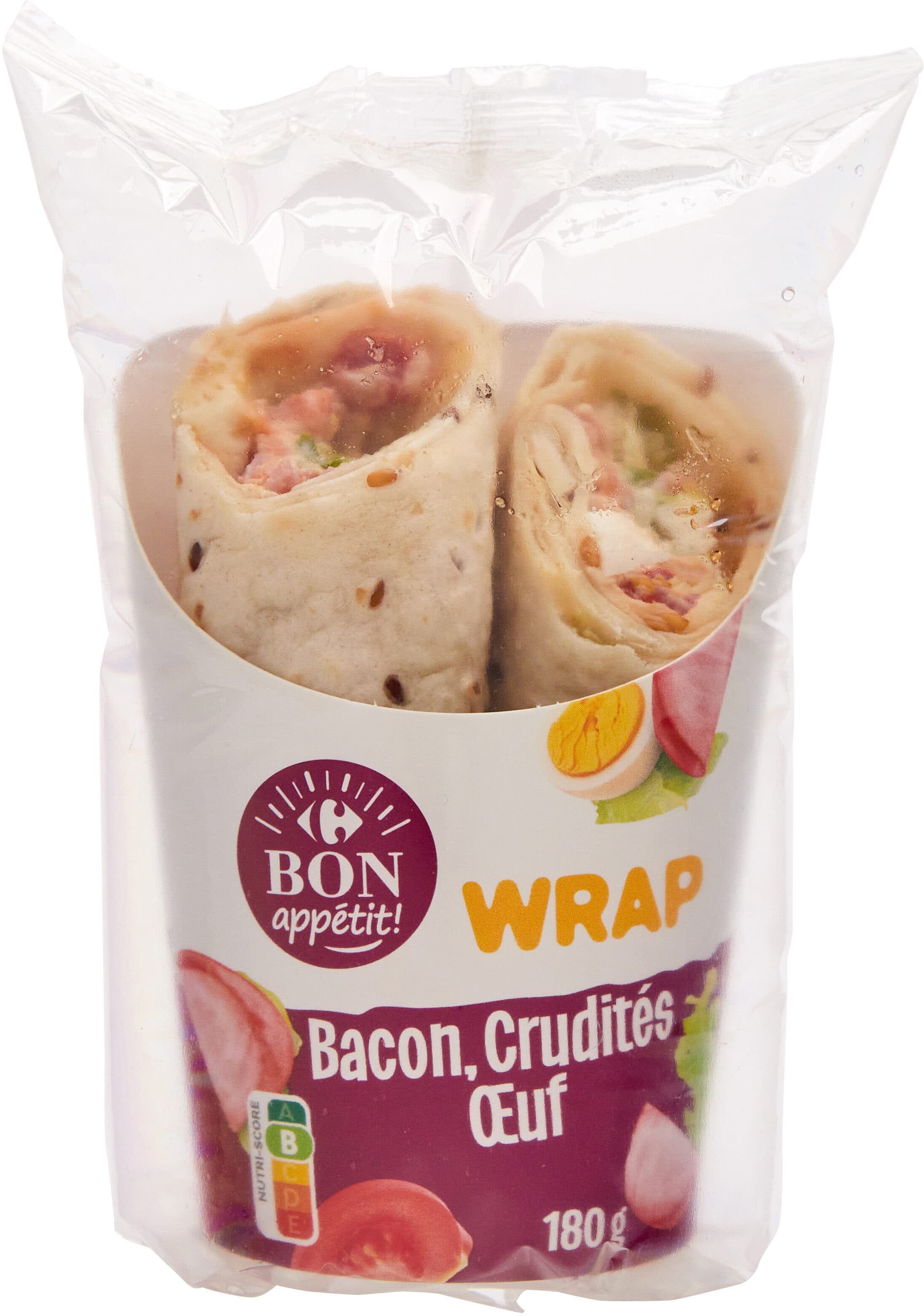 Bon app' WRAP Bacon, Crudités Oeuf packshot