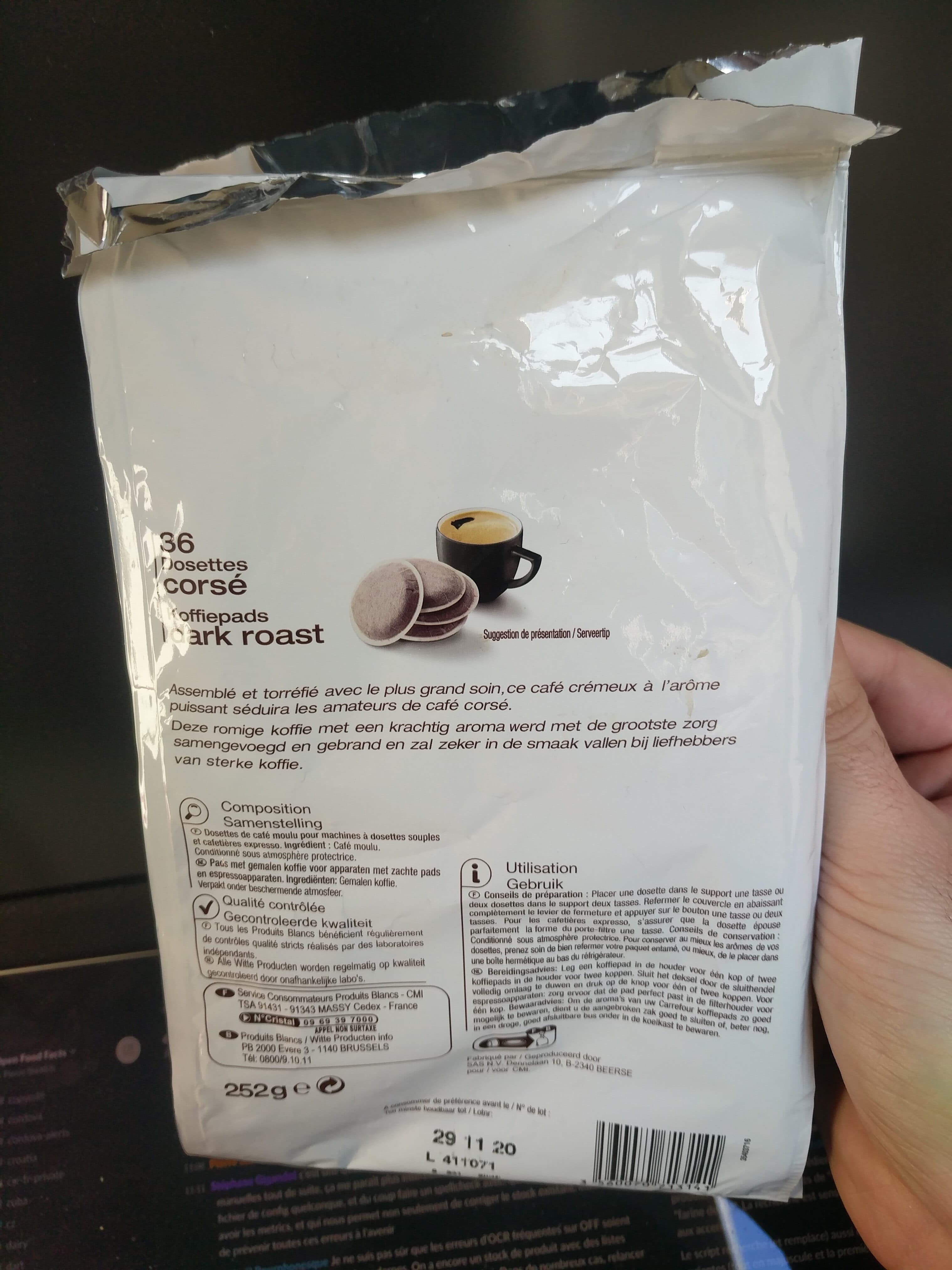Produits Blancs Dosettes corse packshot