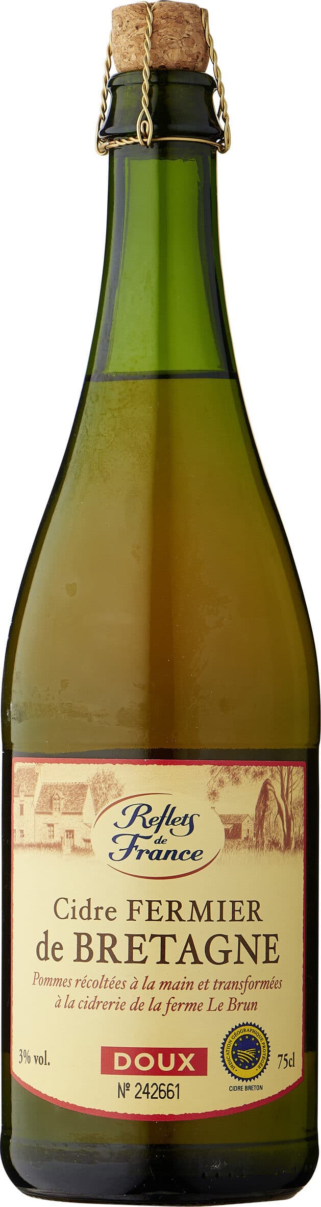 Carrefour Cidre ARTISANAL de Bretagne IGP Doux Cidrerie artisanale Les Celliers de l'Odet packshot