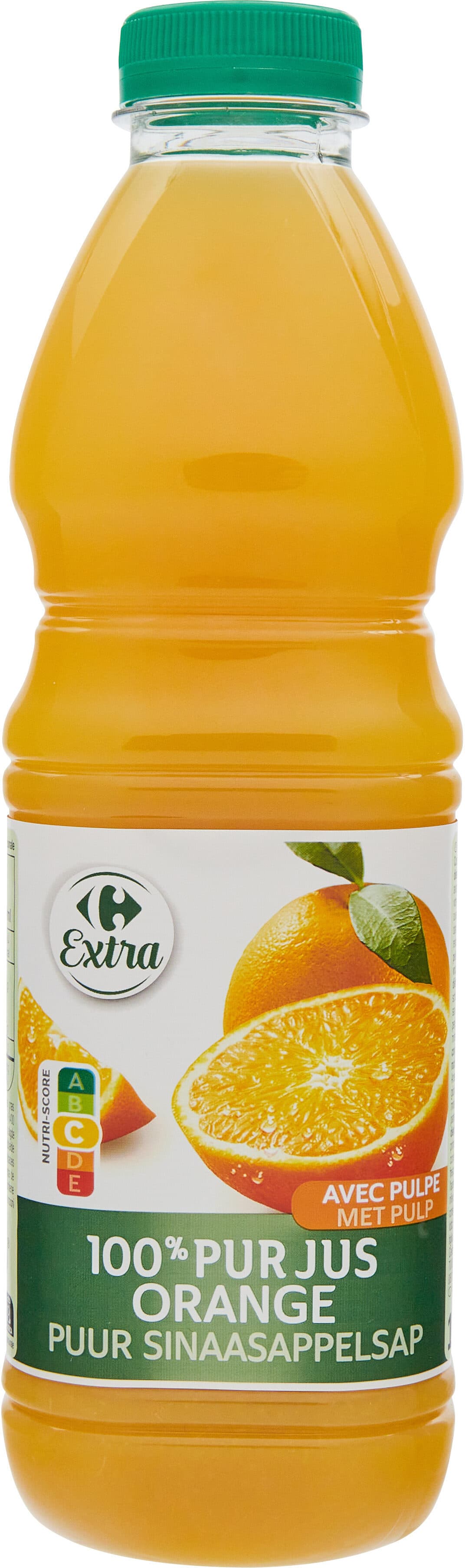 Carrefour 100% pur jus orange avec pulpe packshot