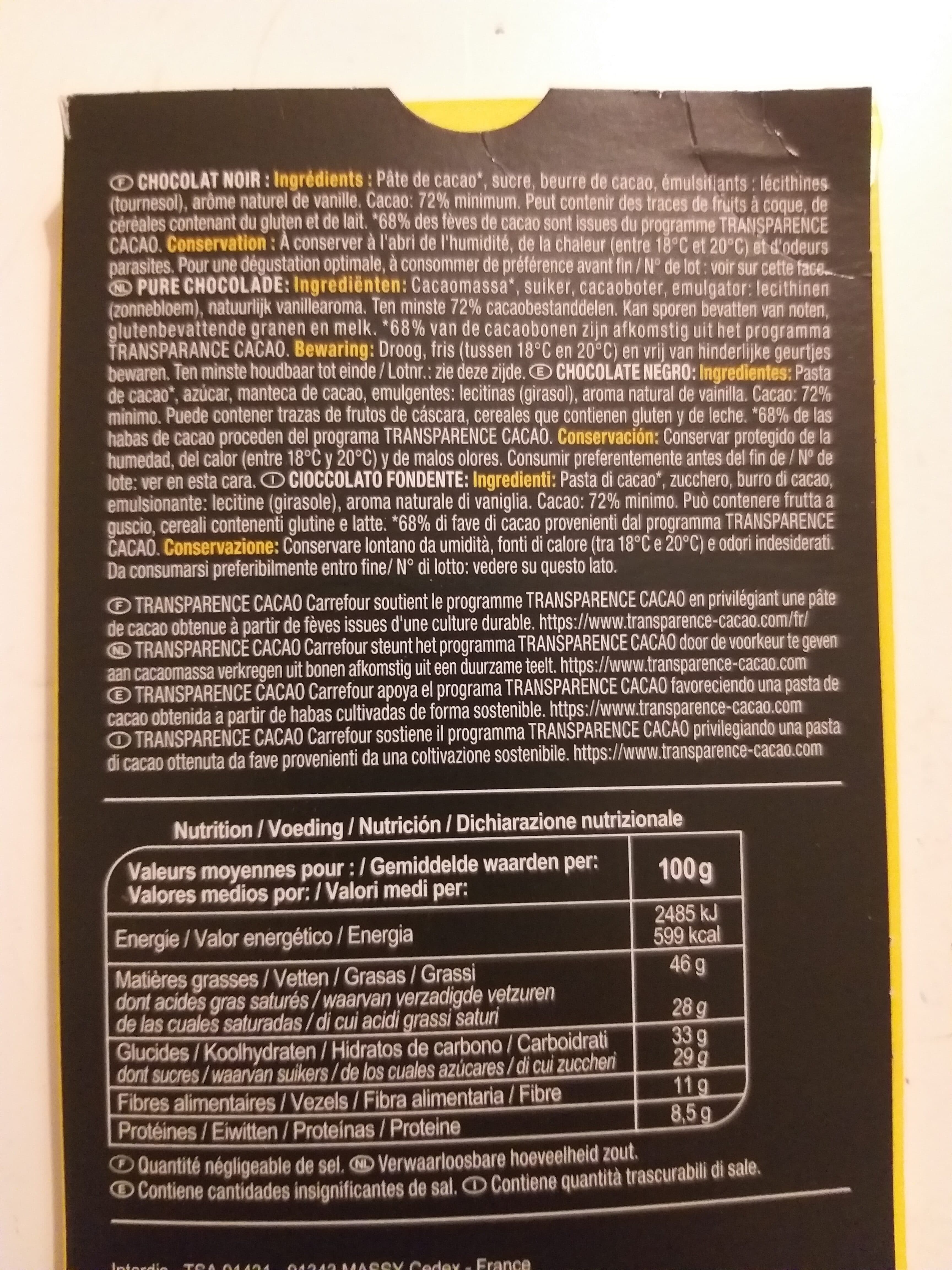 Selection Chocolate negro packshot