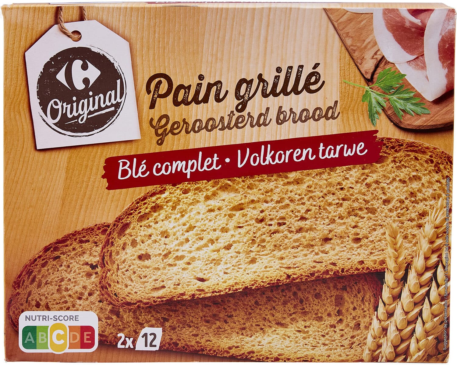 Carrefour Original Pain grillé au blé complet packshot