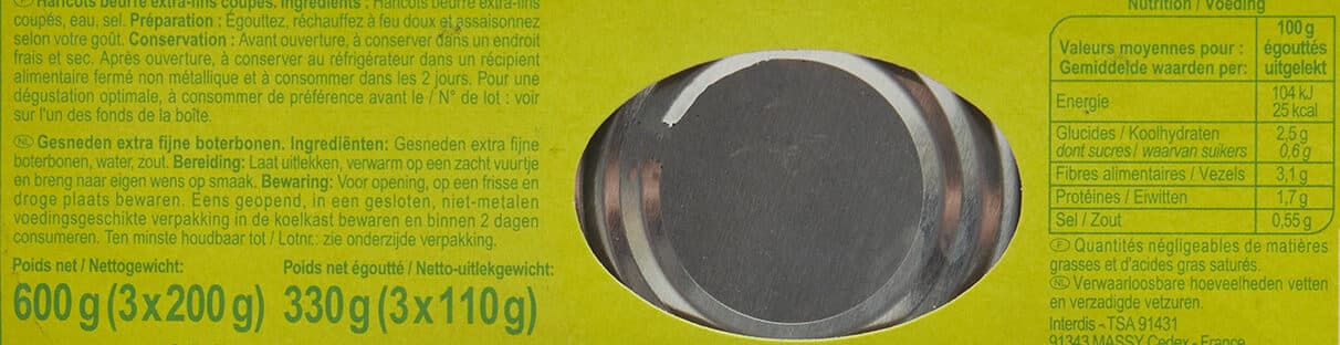Carrefour Haricots beurre Extra-fins Coupés packshot