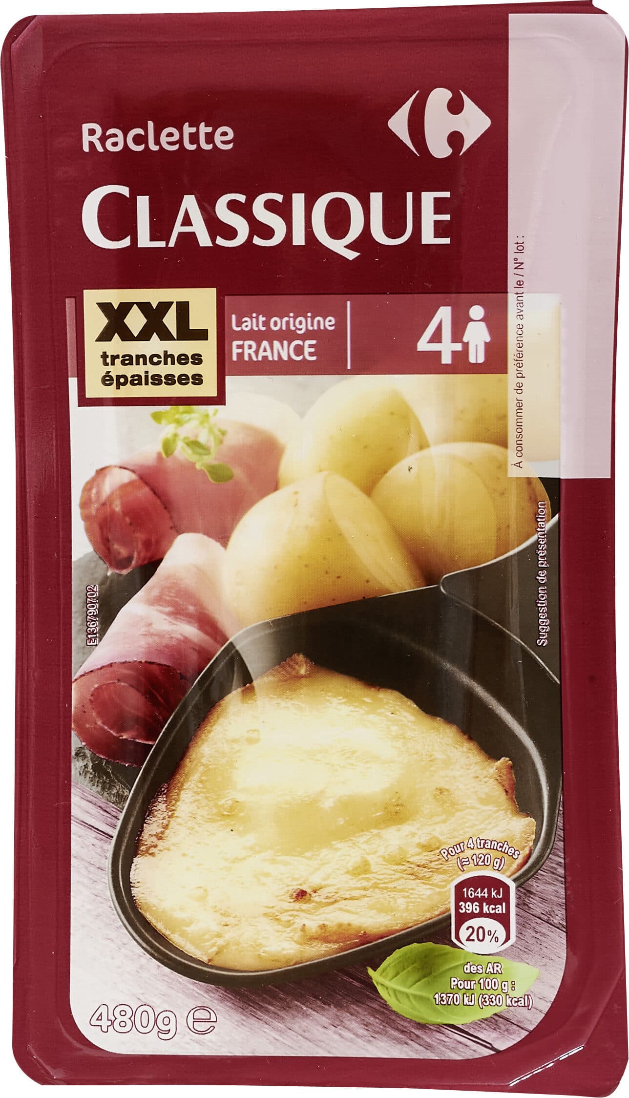 Carrefour La Raclette Tranches XXL packshot