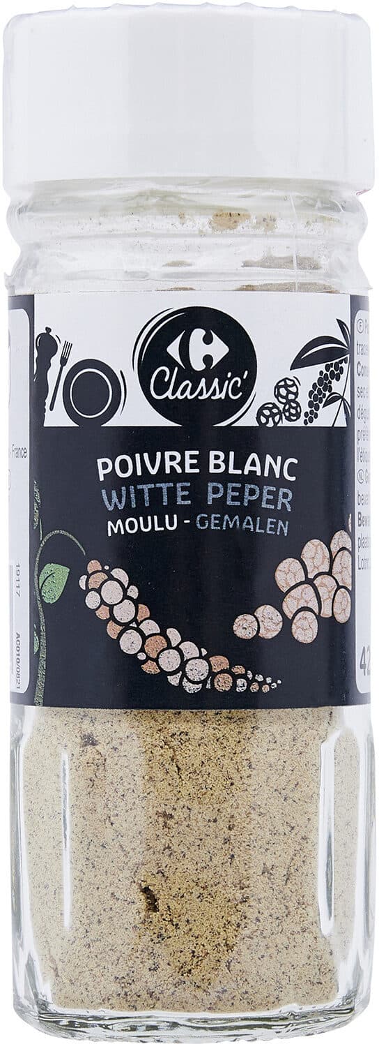 Carrefour Poivre blanc moulu packshot