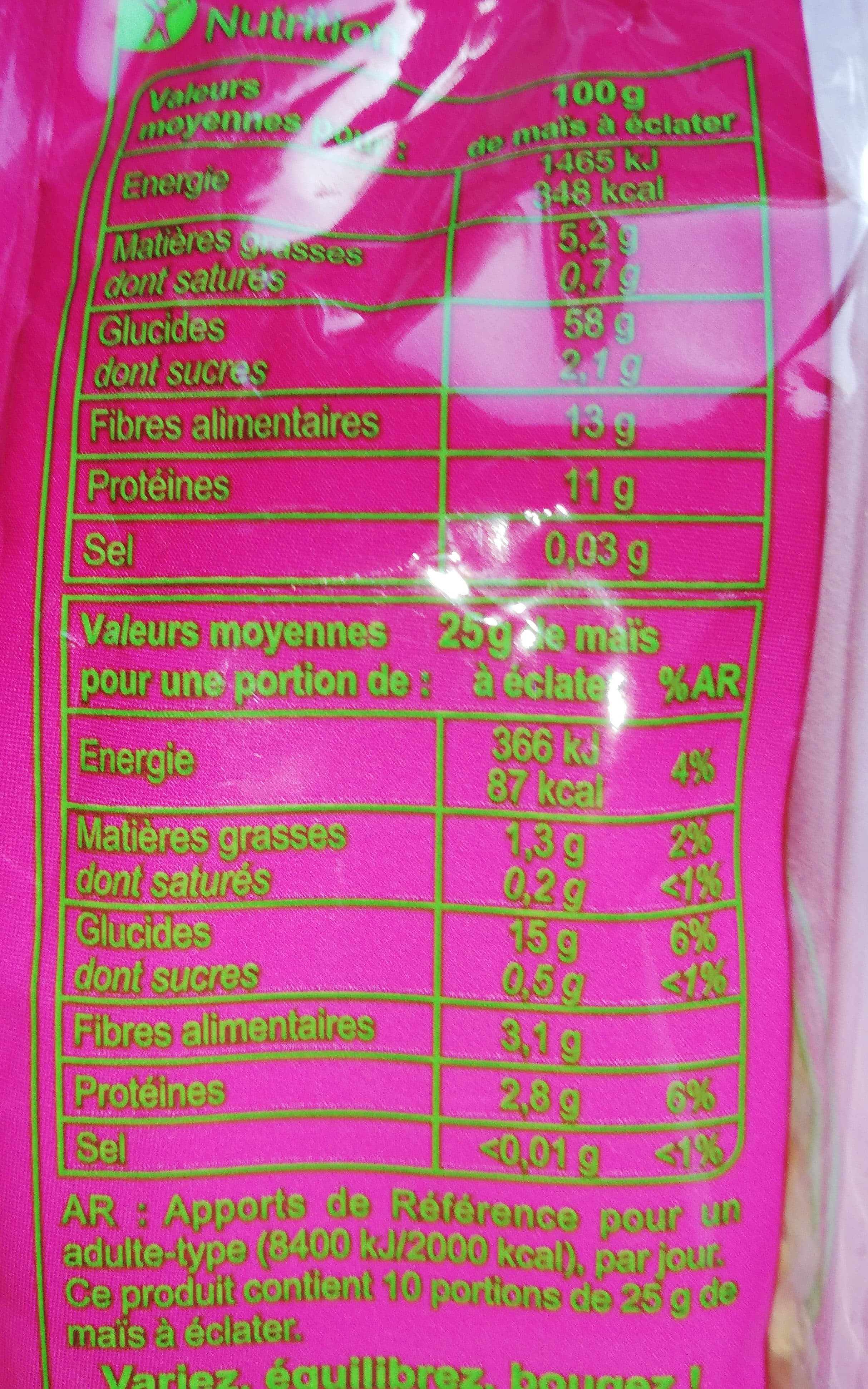 Carrefour MAÏS pop corn packshot