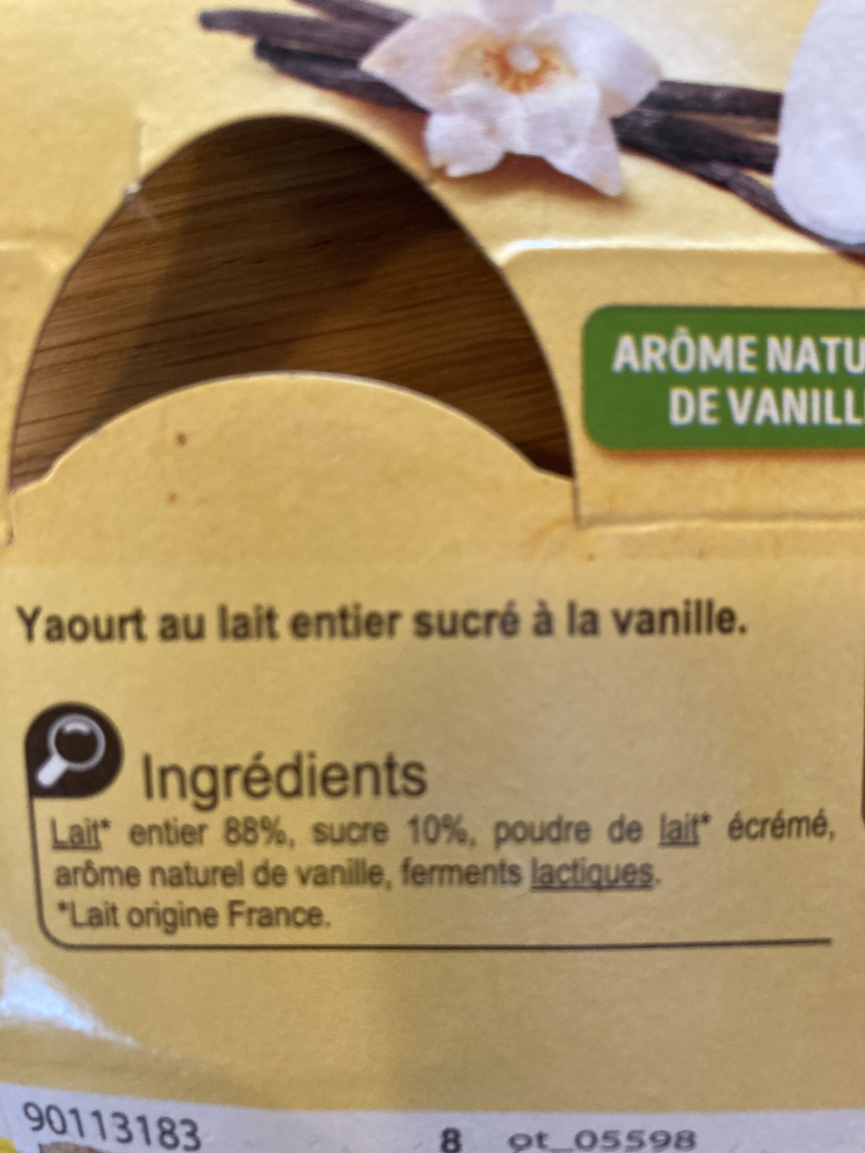 Carrefour YAOURT au lait entier à la Vanille packshot