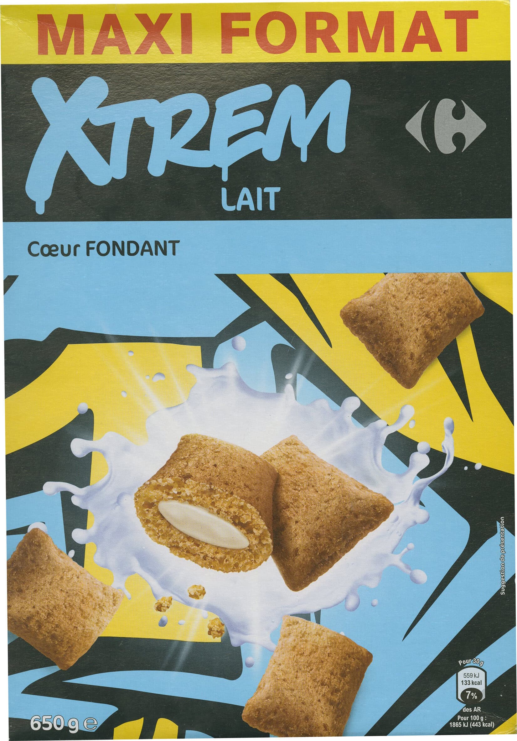 Carrefour X'trem céréales coeur fondant au lait - maxi pack packshot