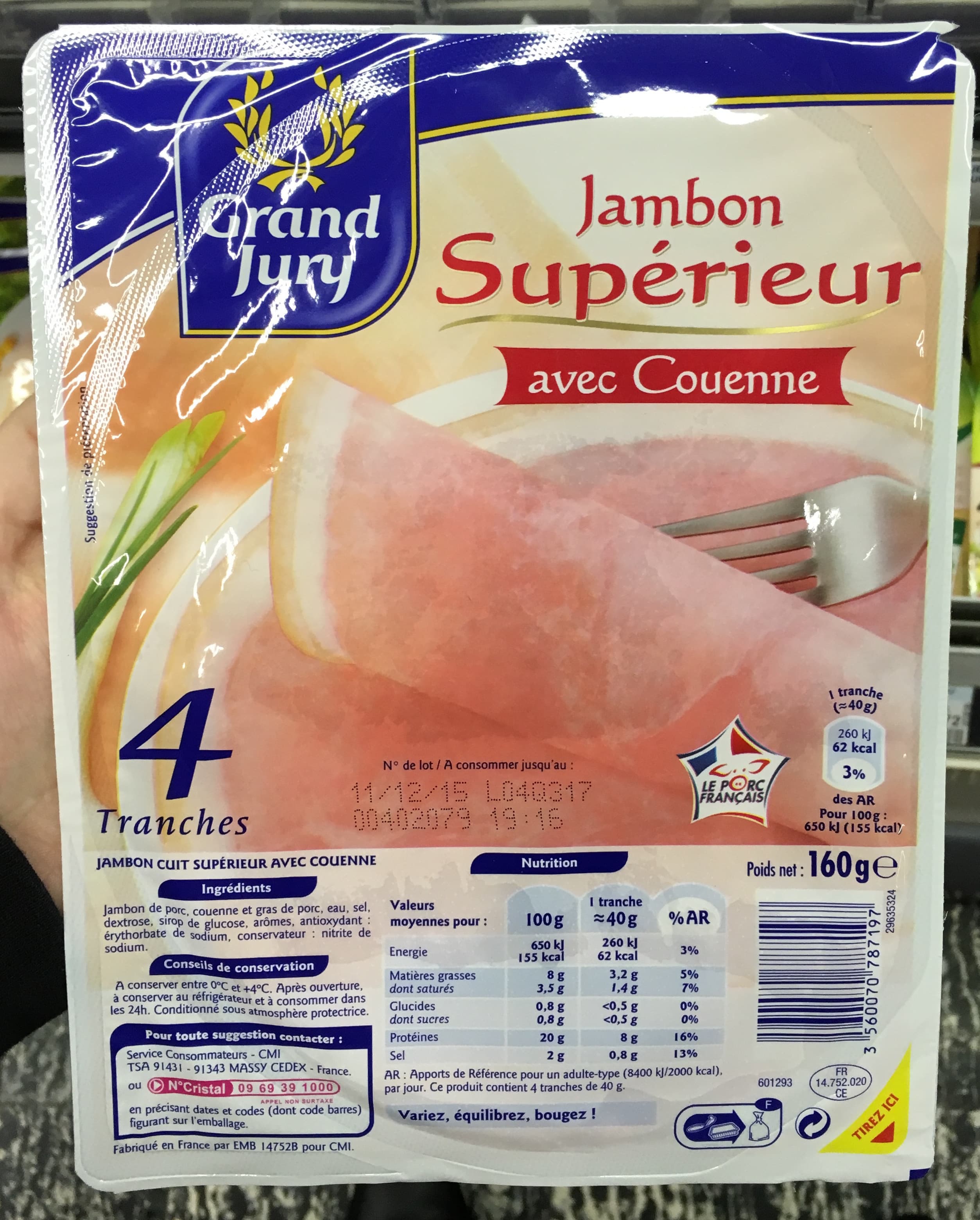 Grand Jury Jambon Supérieur avec Couenne packshot