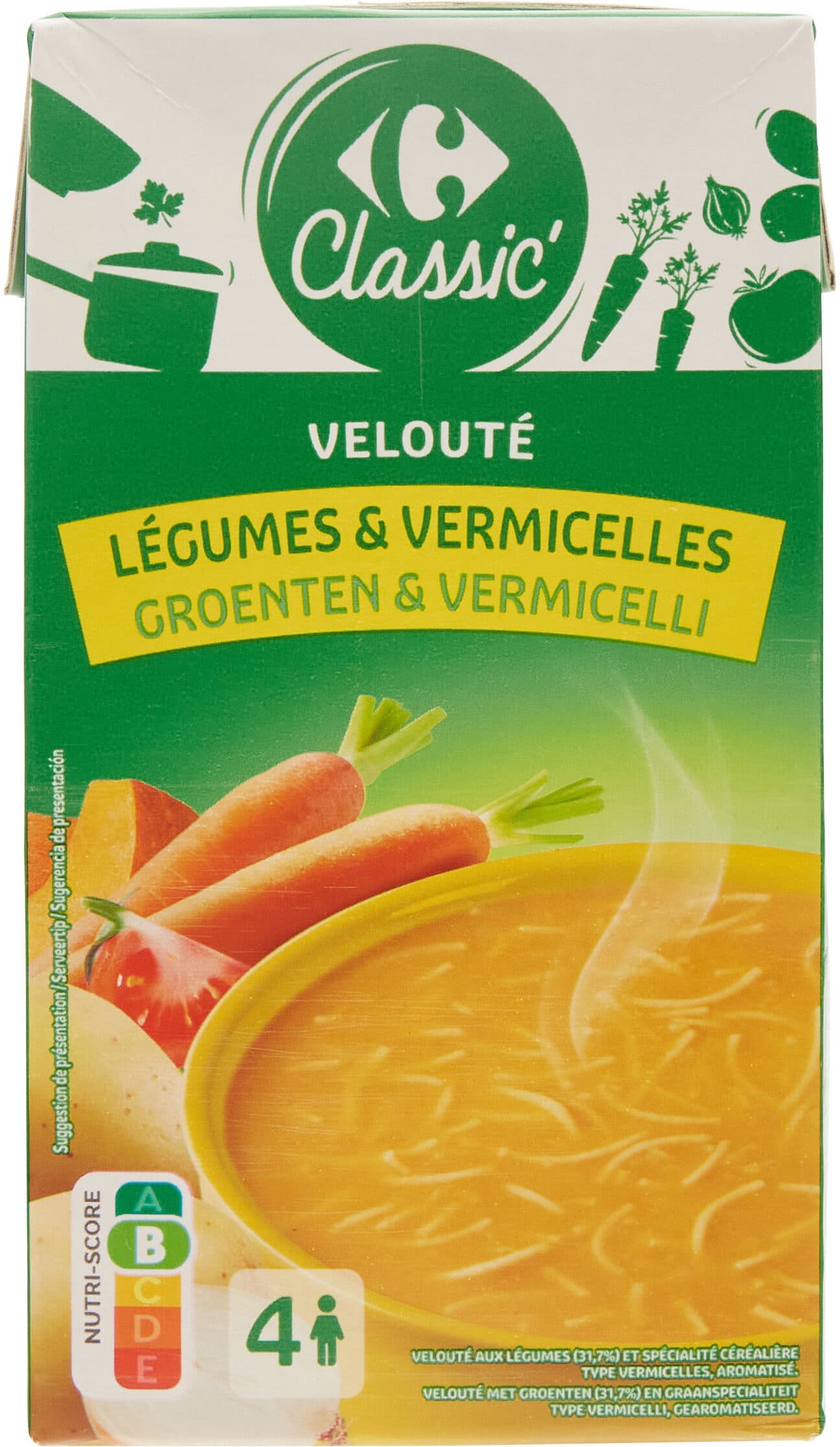 Carrefour Velouté Légumes & vermicelles packshot