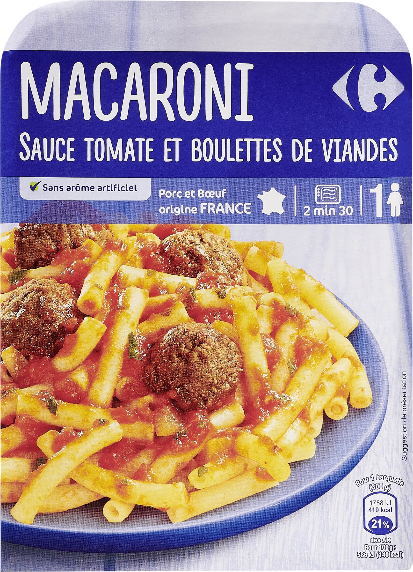 Carrefour Macaroni boulettes SAUCE TOMATE packshot