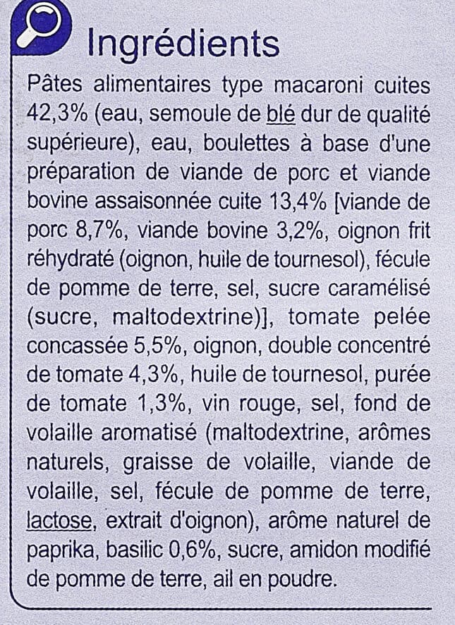 Carrefour Macaroni boulettes SAUCE TOMATE packshot