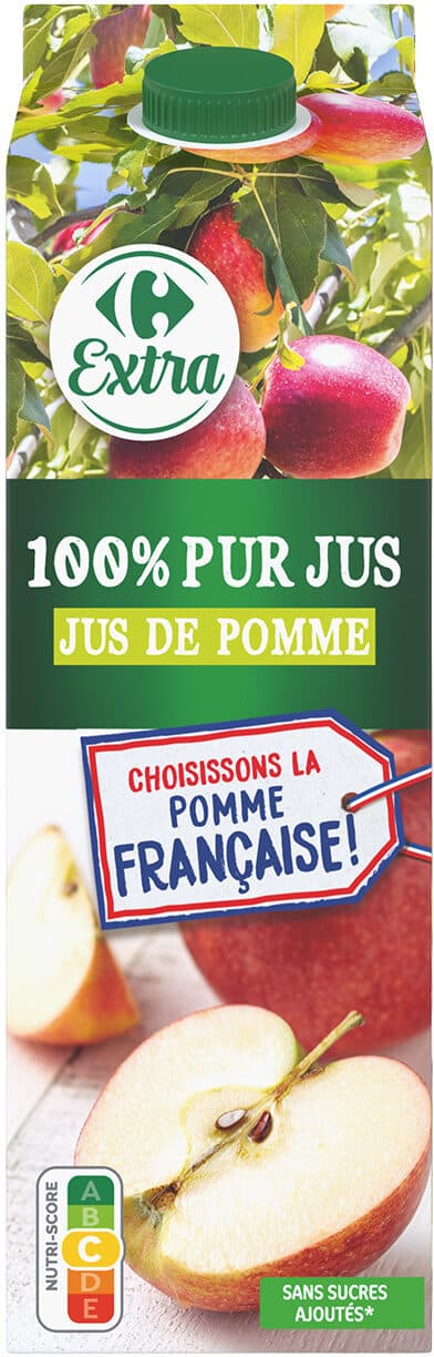 Carrefour 100% pur jus jus de pomme packshot