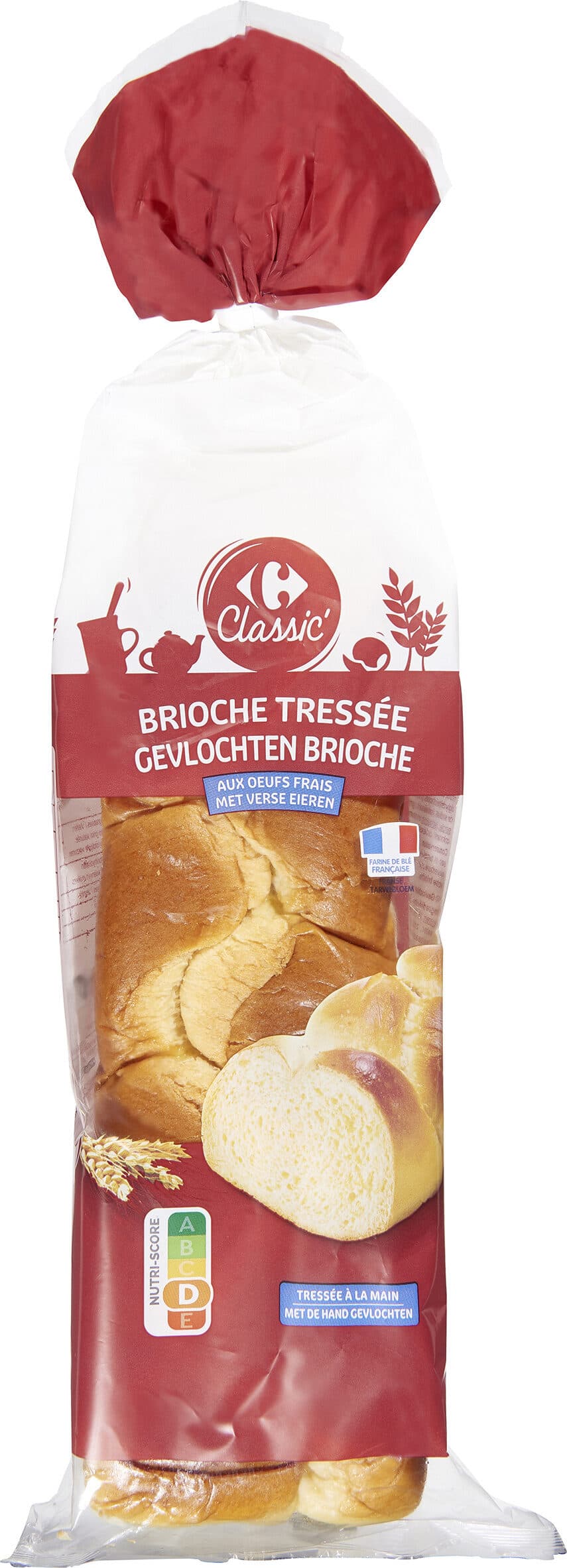 Carrefour Brioche tressée aux œufs frais packshot
