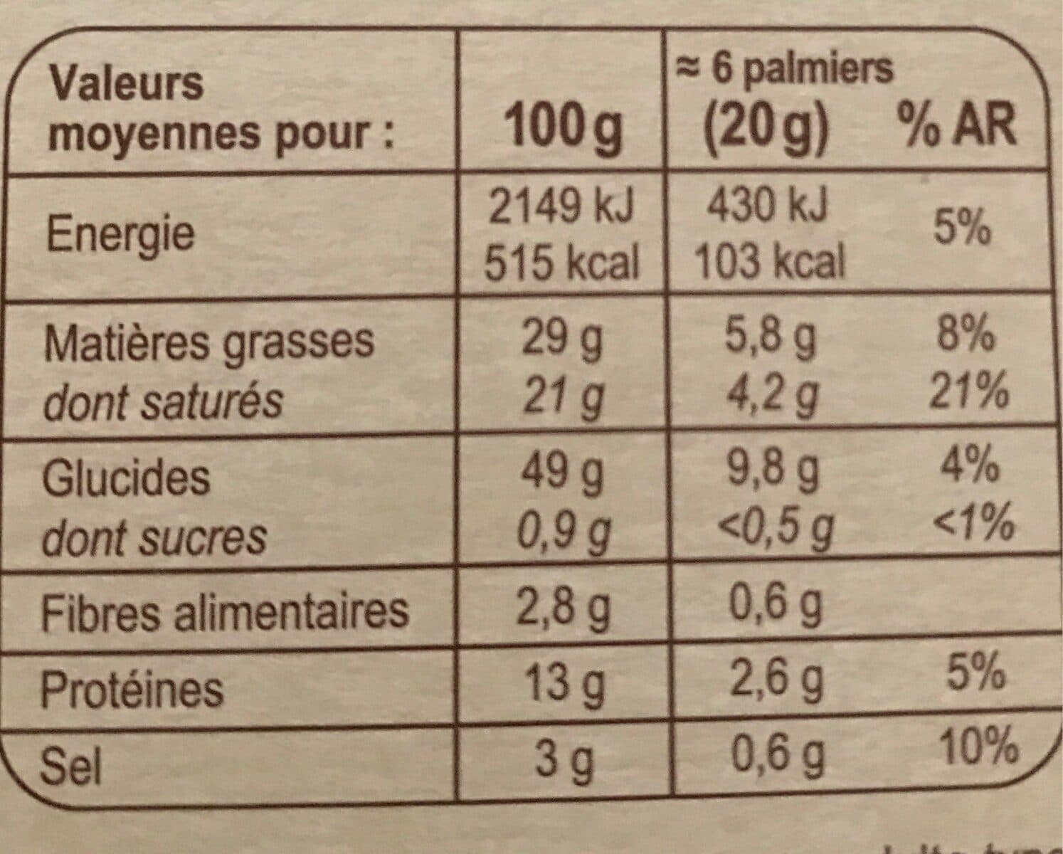 Carrefour BIO Palmiers aux fromages packshot