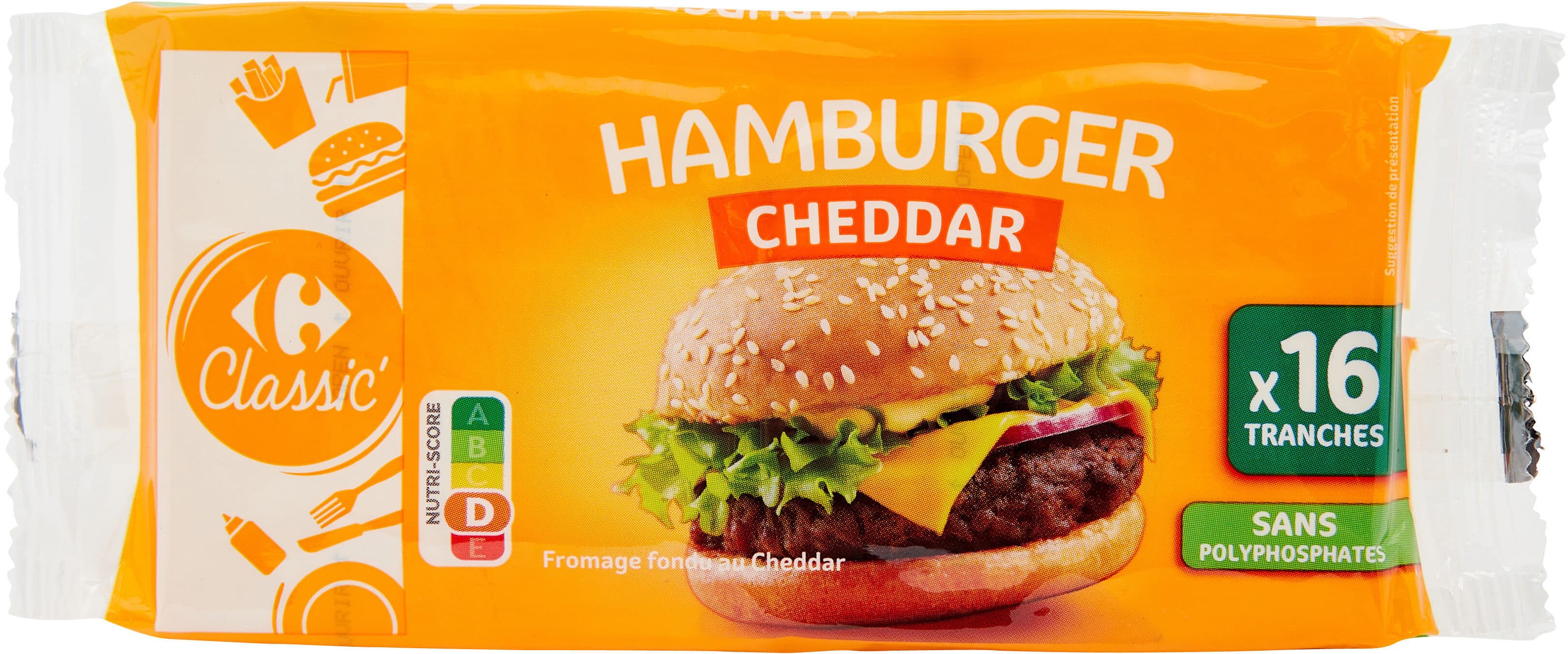 Carrefour HAMBURGER Fromage Fondu au Cheddar packshot