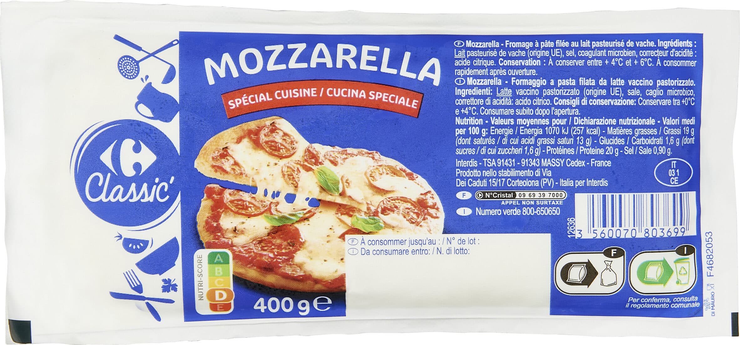 Carrefour Mozzarella cucina speciale packshot