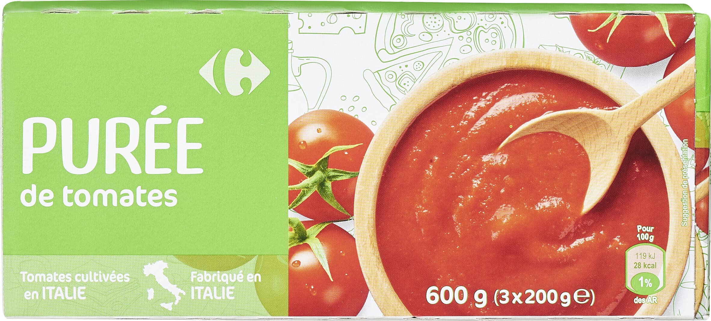 Carrefour Purée de tomates nature packshot
