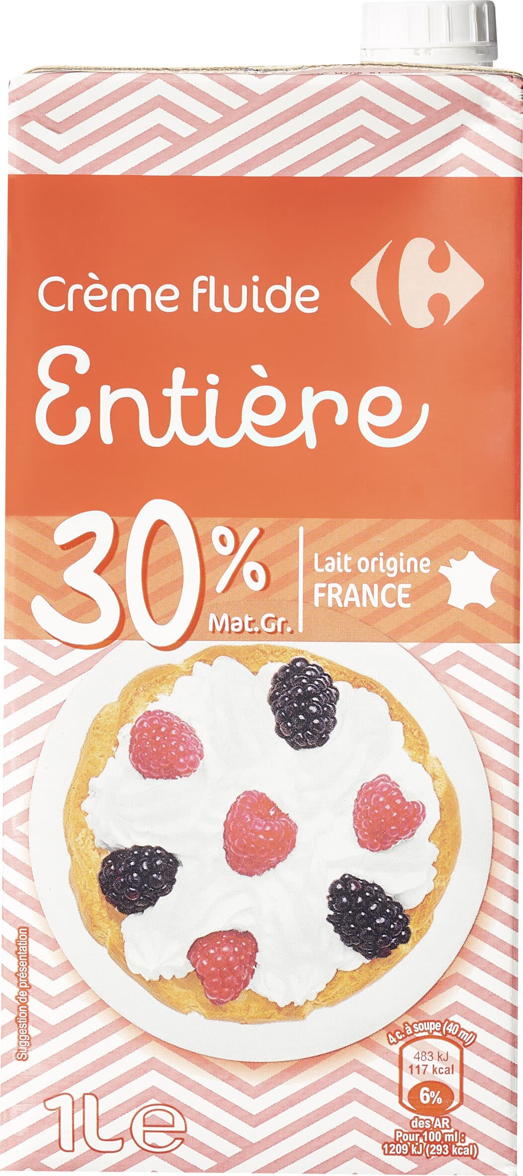Carrefour Crème fluide ENTIERE packshot